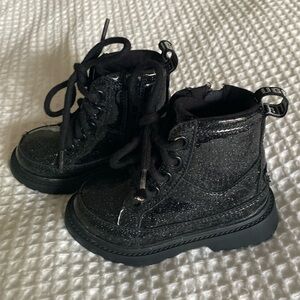 Black Glitter Lace-Up UGG Boots
